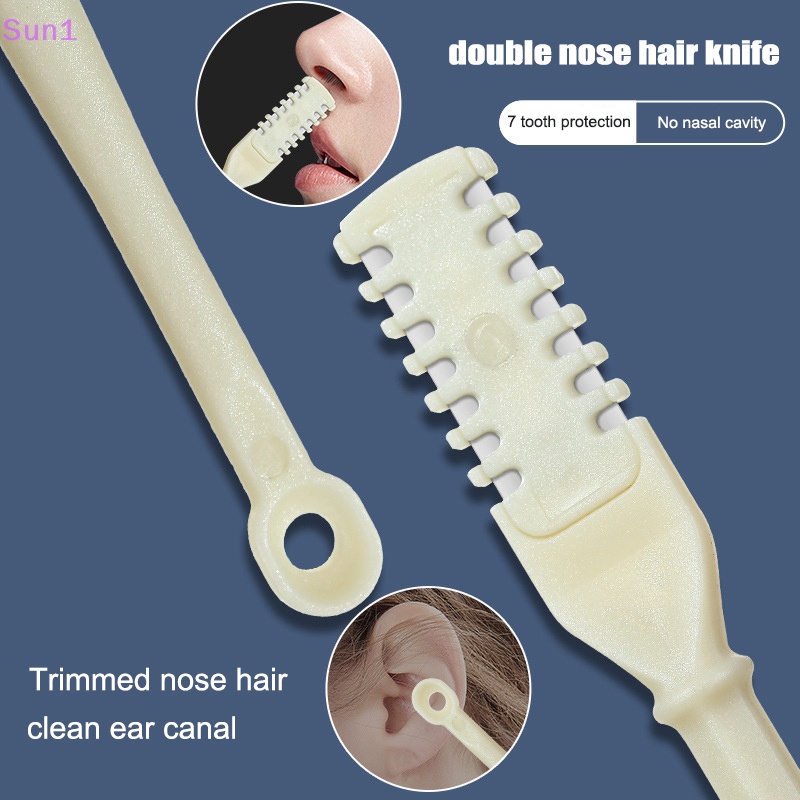 Sun1> 360 độ rotag double head nose hair trimmer earpick nose hair removal dụng cụ cắt tỉa lông tai mũi cầm tay tốt