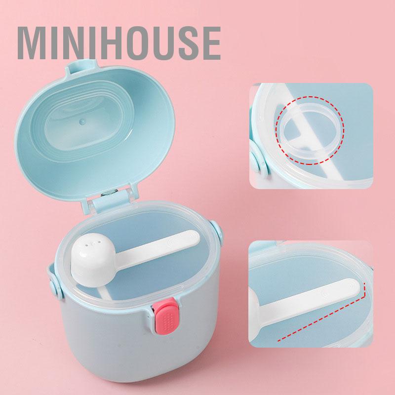 MiniHouse Bình đựng sữa bột cho bé Hộp lưu trữ đồ ăn nhẹ trái cây dung tích lớn dễ thương du lịch