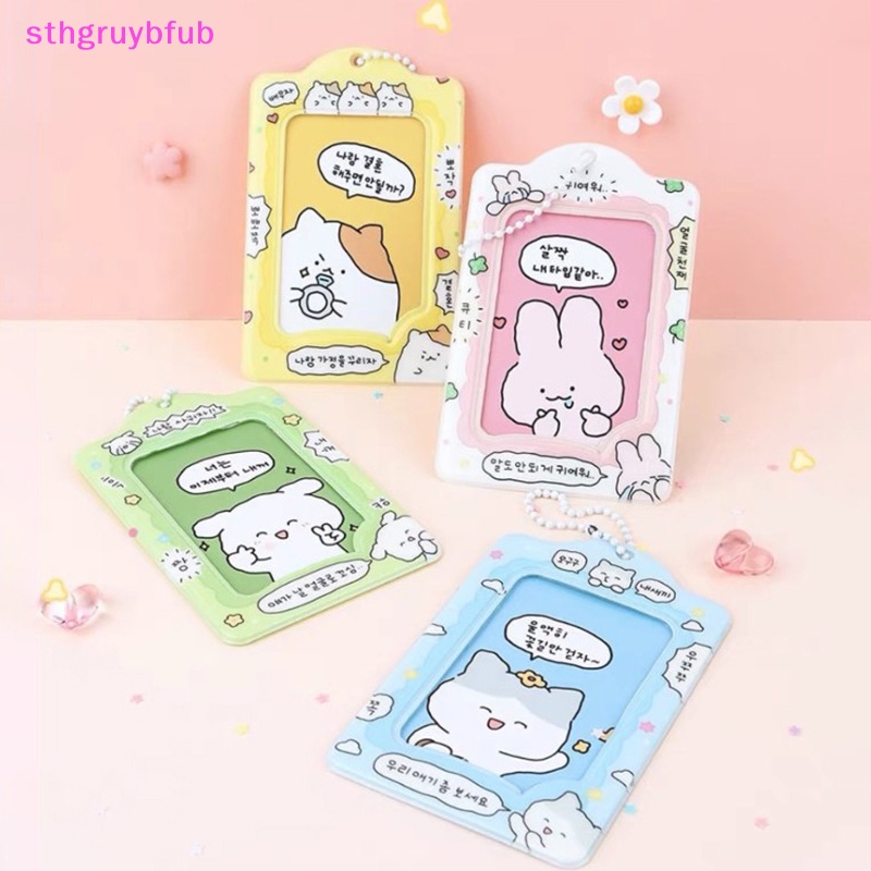 Sthb fashion korea 3 inch photocard holder kpop card keychain mặt dây chuyền thần tượng chủ thẻ xe buýt ngân hàng id thẻ bìa đồ dùng học sinh vn