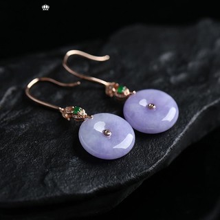 Cổ điển đơn giản tự nhiên đá ngọc chalcedony violet vòng 925 bông tai bạc cho phụ nữ dát pha lê bông tai trang sức bạc cổ