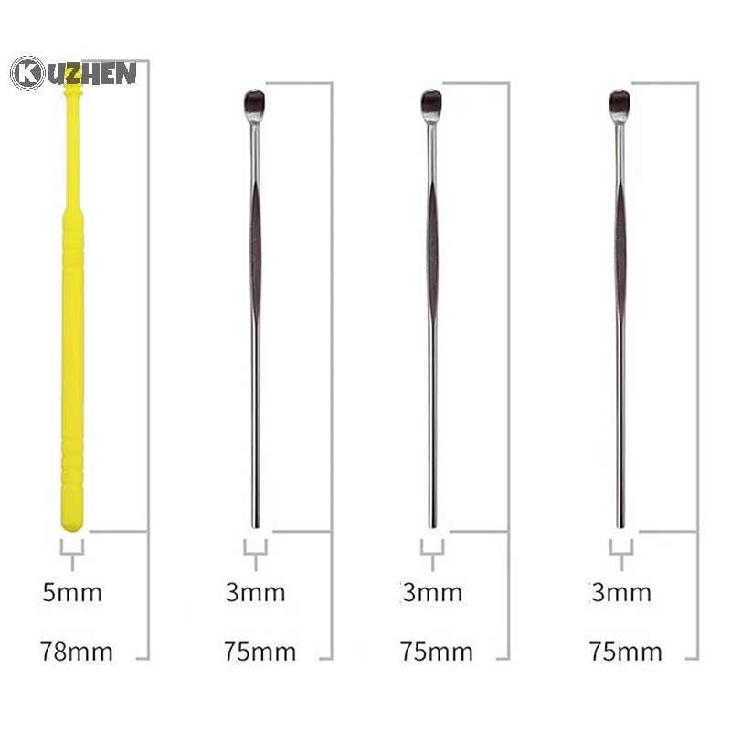 Kuzhen 7 cái / bộ dụng cụ lấy ráy tai bằng thép không gỉ earpick wax remover curette ear pick hot