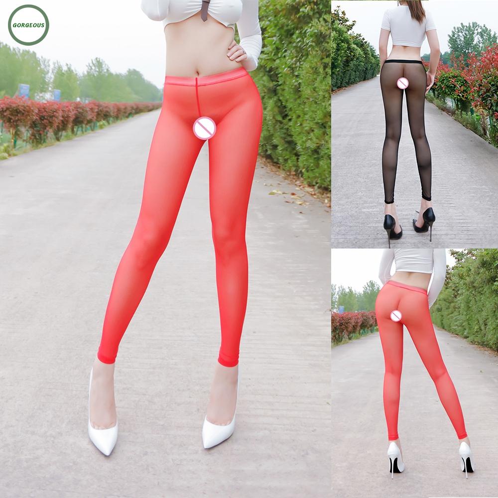 Mới Quần Legging Lưới Xuyên Thấu Co Giãn Thời Trang Quyến Rũ Cho Nữ