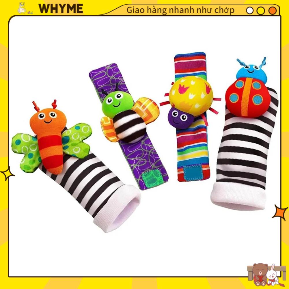WHYME Lục Lạc Cho Bé Đồ Chơi Hoạt Hình Tất Cotton Và Dây Đeo Cổ Tay Trẻ Sơ Sinh Giáo Dục Sớm Cảm Giác