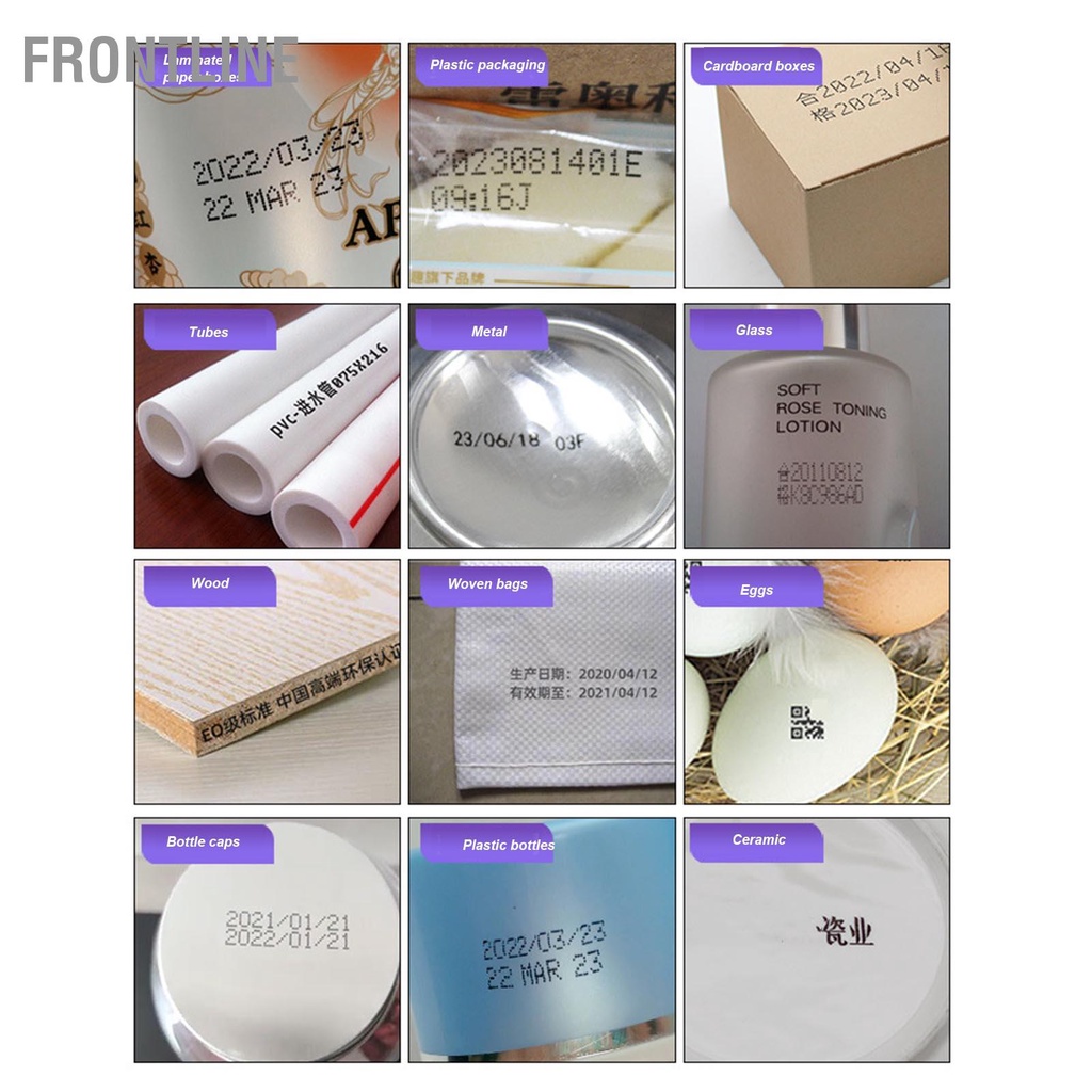 Frontline Máy in phun mã QR cầm tay Màn hình cảm ứng màu LED 4 nhân CPU hóa 12 7mm