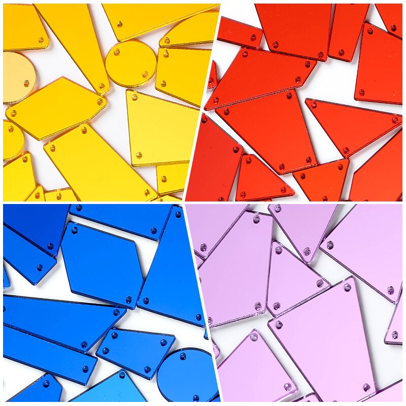 Bộ 30 / 60 / 100 Viên Đá Acrylic Tráng Gương Dùng May Vá Quần Áo