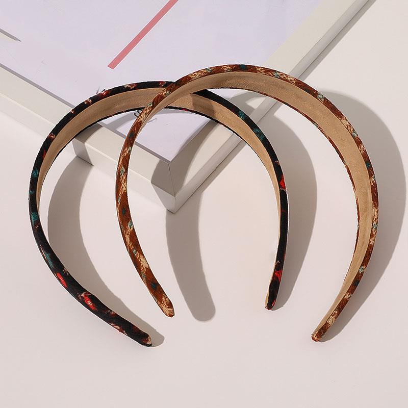 Băng Đô Cài Tóc Vải Nhung Kẻ Sọc Caro Màu Trơn Phong Cách Cổ Điển Thời Trang Cho Nữ Màu Sắc