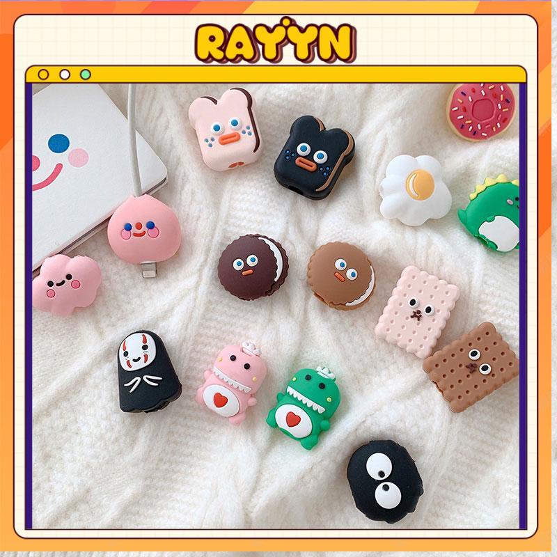 Vỏ bảo vệ cáp dữ liệu Bánh mì dễ thương Đám mây Quái vật nhỏ Phim hoạt hình-RA