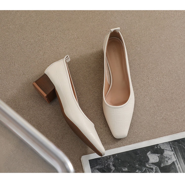 Giày Cao Gót Mũi Vuông Thời Trang Mùa Xuân Dành Cho Nữ