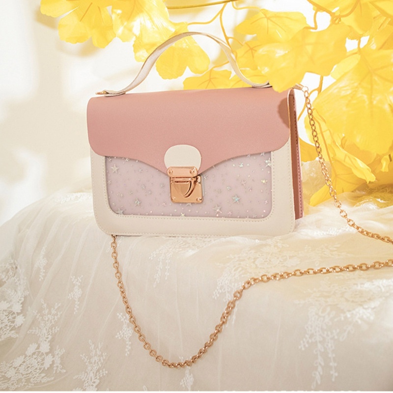 Túi Đeo Chéo Da PU Đính Sequin Hình Ngôi Sao Lấp Lánh Dành Cho Nữ