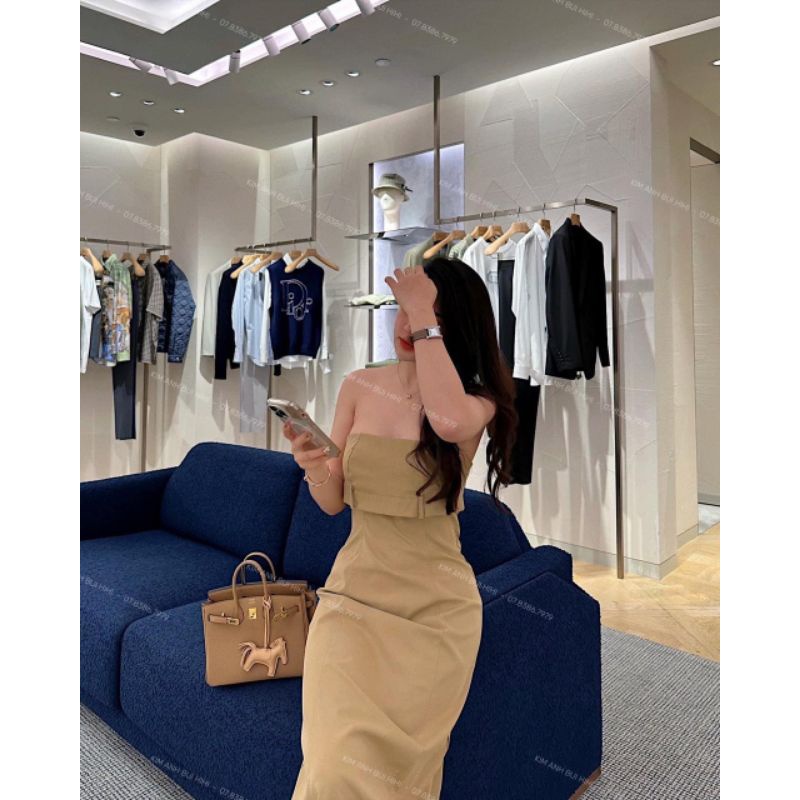 💢Váy cúp ngực thô kaki dáng dài ❤️❤️