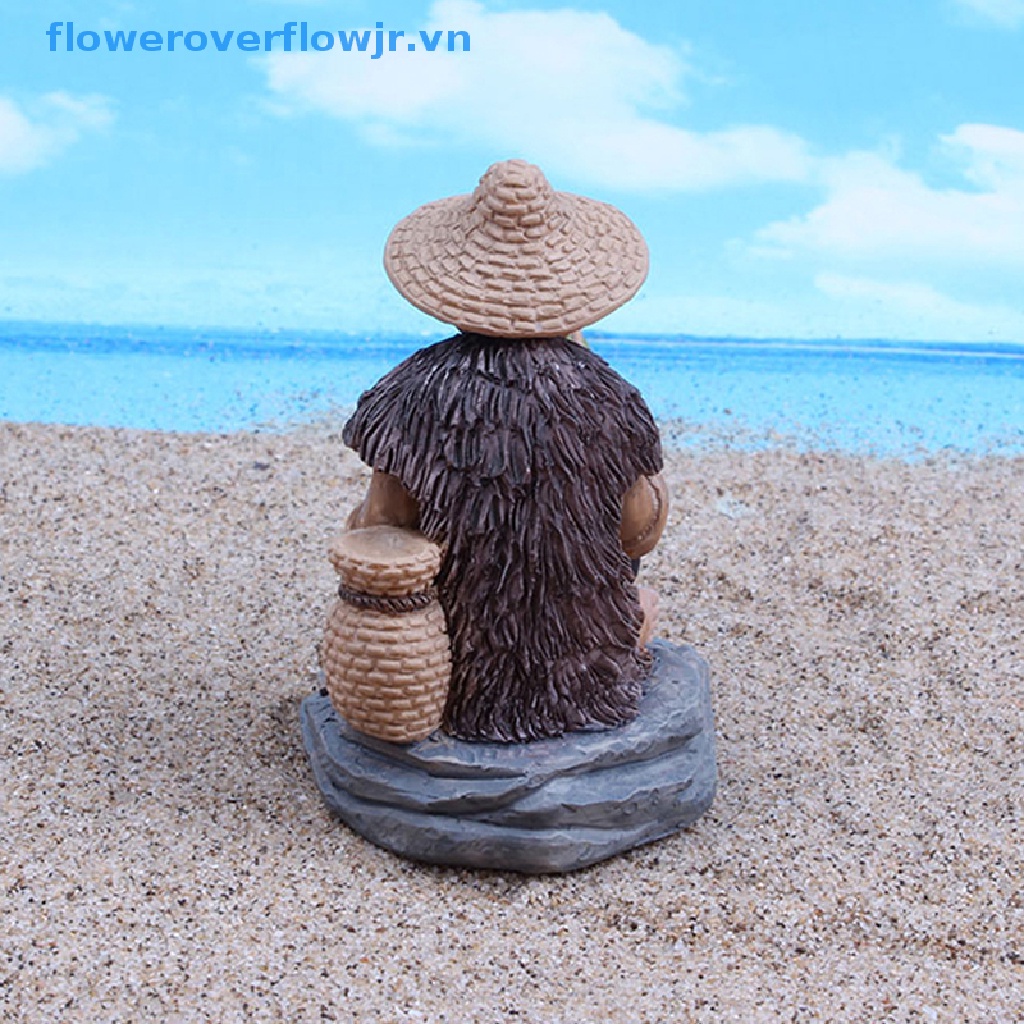 Đồ trang trí Ông Già Câu Cá Bằng Nhựa Resin Trang Trí Tiểu Cảnh Sân Vườn