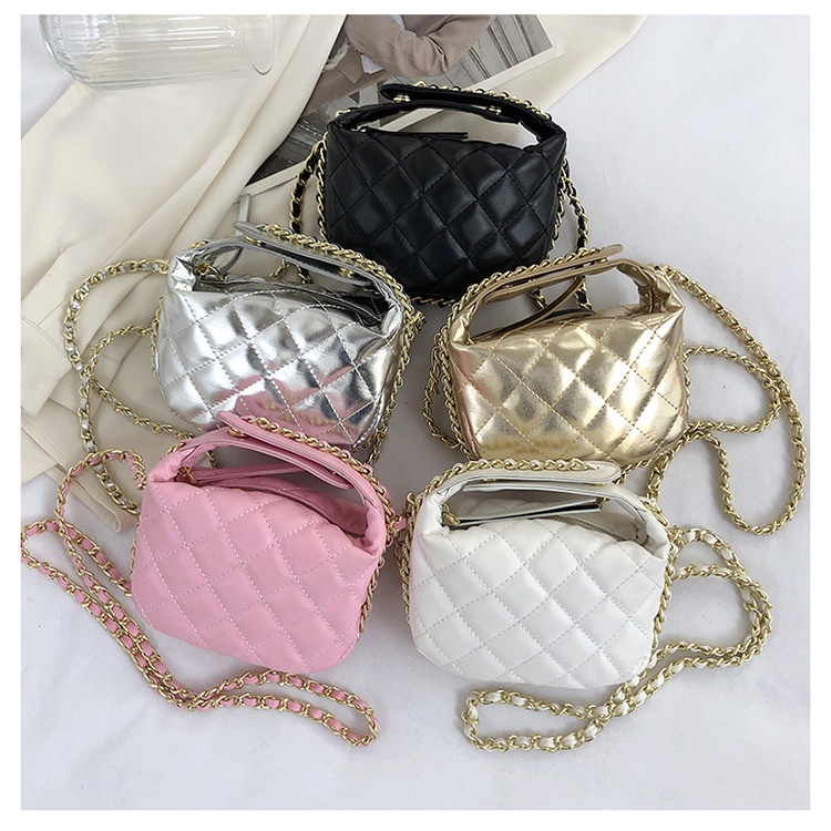 Túi Xách Đeo Chéo Một Dây Xích Màu Trắng / Đen Thời Trang Mùa Hè Hàn Quốc 2023 Cho Nữ