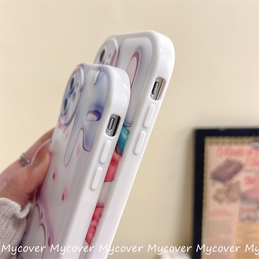 Ốp Điện Thoại Silicon Chống Sốc Hình Thỏ Dâu Tây 3D Cho iPhone 14 13 12 11 Pro Max X Xr Xs 8 7 6 Plus SE 2020