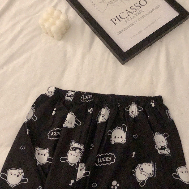 Quần Short Ngủ Lưng Cao In Họa Tiết Hoạt Hình Dễ Thương Thời Trang Mùa Hè Cho Bé Gái