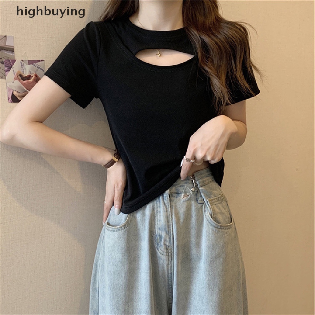 Áo Thun Tay Ngắn Cổ Tròn Màu Sắc Đơn Giản Cho Nữ