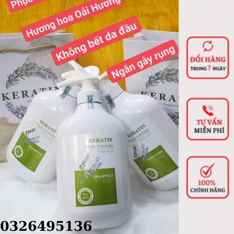 Dầu Cặp Collagen Keratin Plant Formula Siêu Mềm Mượt 800ml hương nước hoa rất thơm