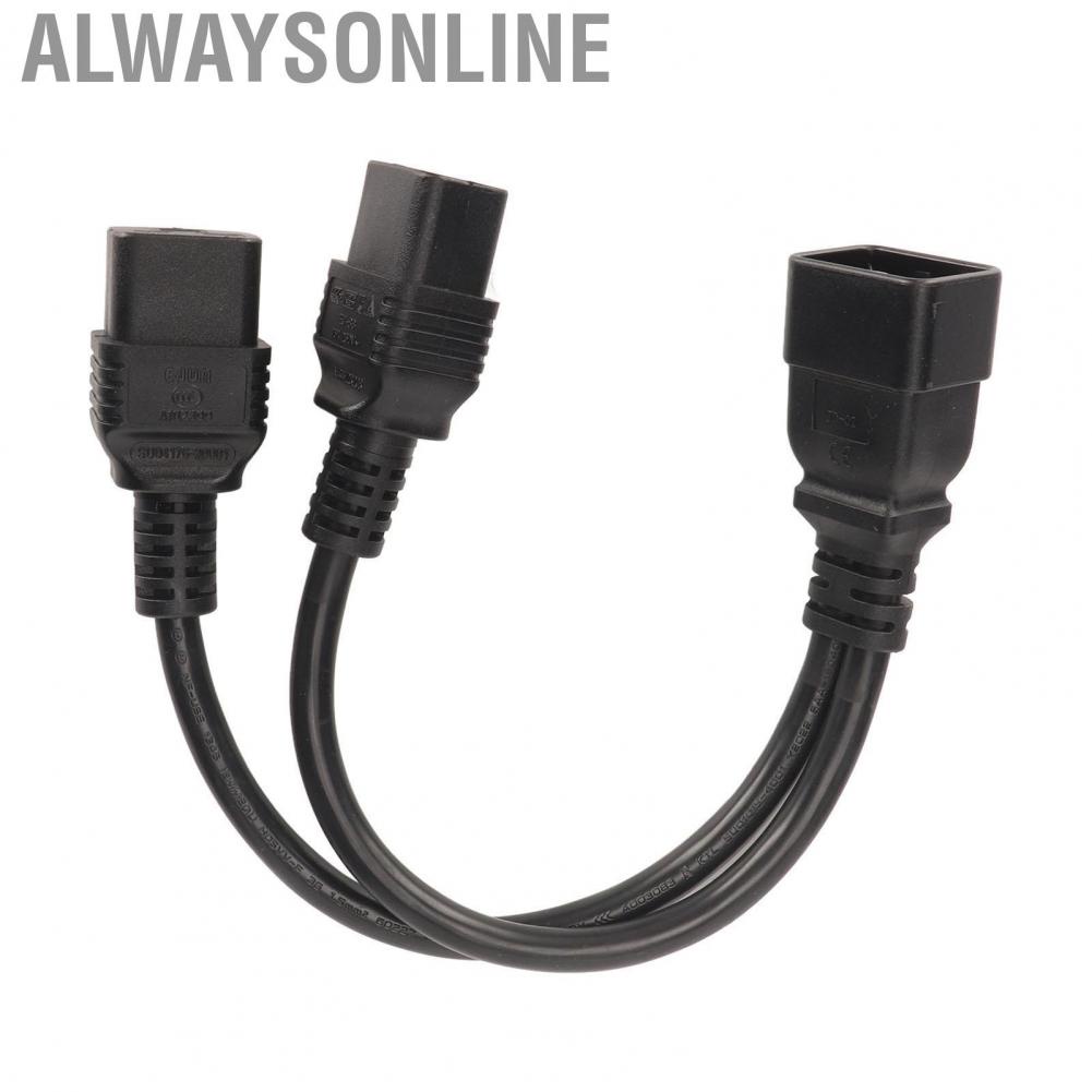 Alwaysonline Y Power Cable  Flame Retardant Waterproof Reinforced Design 12.6in Dual IEC320 C19 To C20 Cord Female Male for Printer