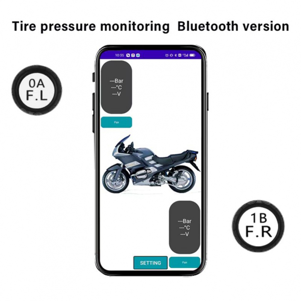 Thiết Bị Cảm Biến Áp Suất Lốp Xe Máy, TPMS / Bluetooth