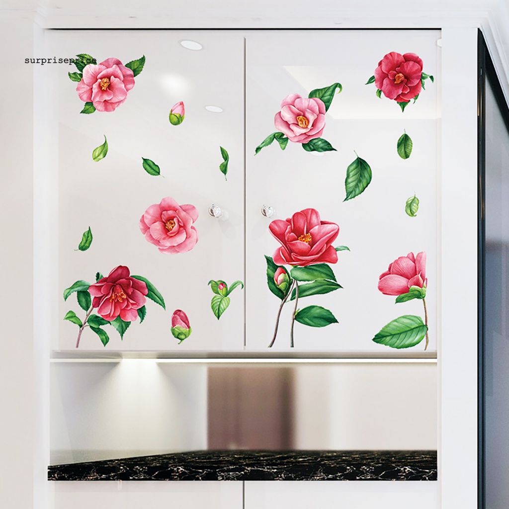 Set 2 Sticker Dán Tường Chống Nước Đa Năng Hình Hoa Hồng Tinh Tế