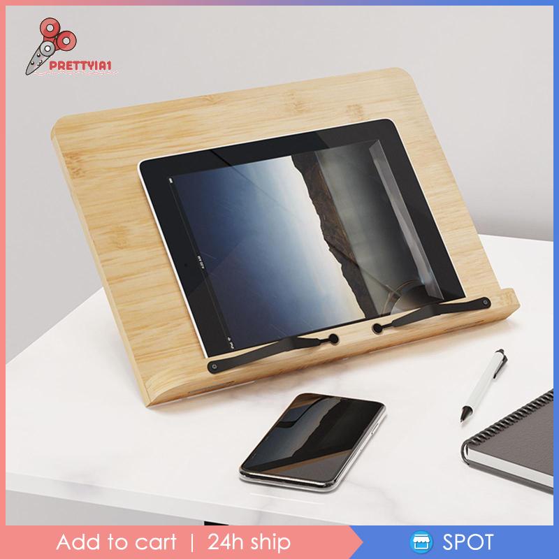 [Prettyia1] Giá Đỡ Sách Bằng Tre Với Các Góc Có Thể Điều Chỉnh