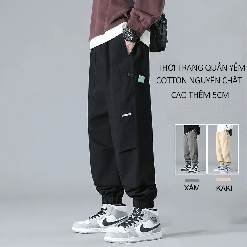Quần yếm nam mới 2023 cotton nguyên chất chống mài mòn cổ điển theo phong cách Hồng Kông dáng ôm vừa vặn