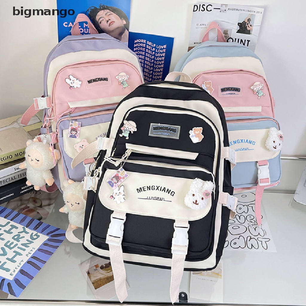 Bigmango Ba Lô Đi Học Sức Chứa Lớn Dễ Thương Thời Trang Cho Nữ Sinh Tuổi Teen WED
