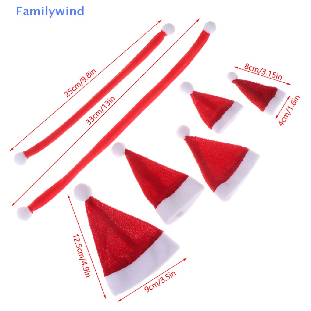 1 Set Mũ + Khăn Choàng + Vỏ Bọc Chai Rượu Mini Trang Trí Giáng Sinh Cho Nhà Búp Bê