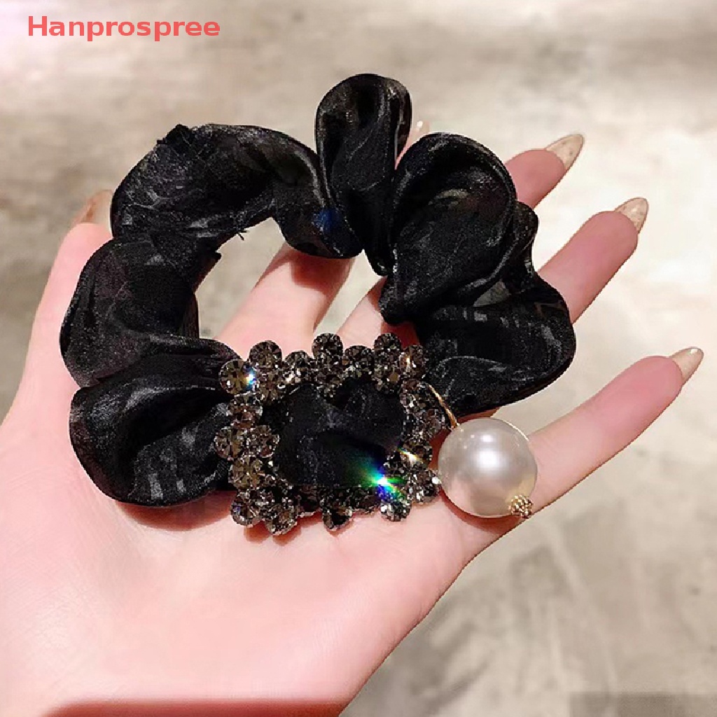 Dây Buộc Tóc Co Giãn Đính Quả Bông Phong Cách Retro Cho Nữ