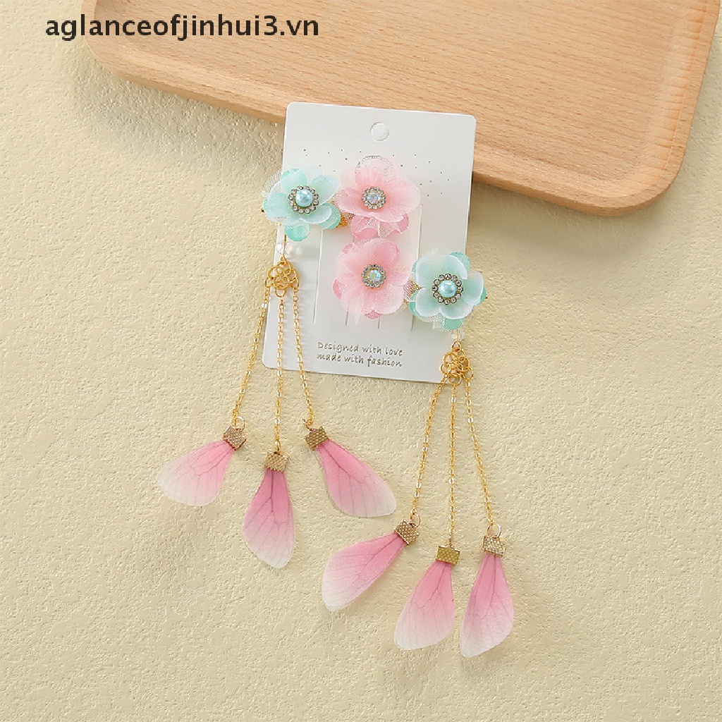 1 Cặp Trâm Cài Tóc Nhiều Màu Sắc Phong Cách Trung Hoa Cổ Điển Dễ Thương Cho Bé Gái