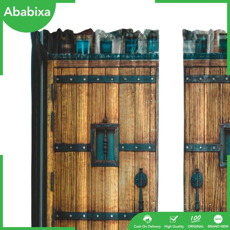 [Ababixa] Rèm Cửa Sổ Họa Tiết Vân Gỗ Phong Cách Đồng Quê