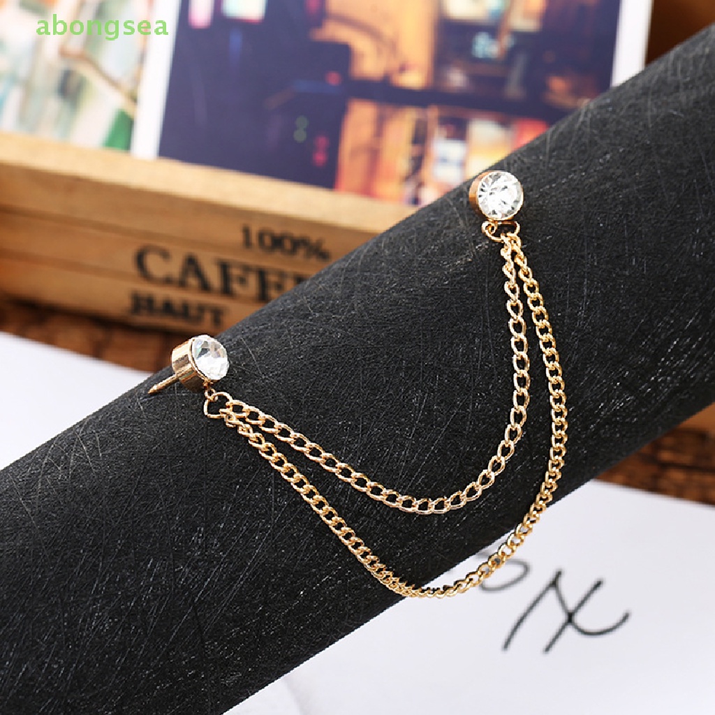Ghim Cài Áo Hình Dây Xích Kim Loại Đính Đá Thời Trang Cho Nam Và Nữ