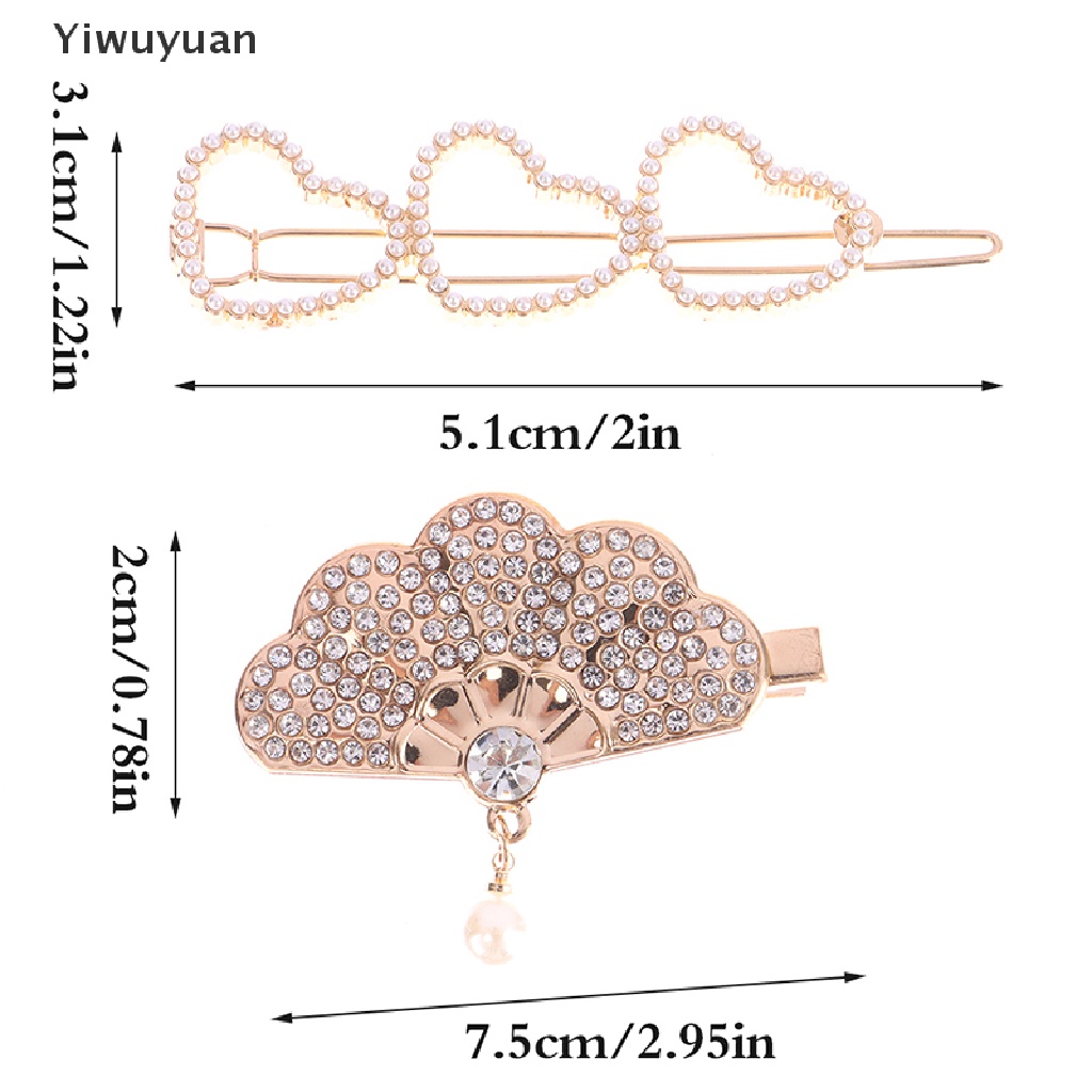 1 Kẹp Tóc Hình Trái Tim Đính Đá Thời Trang