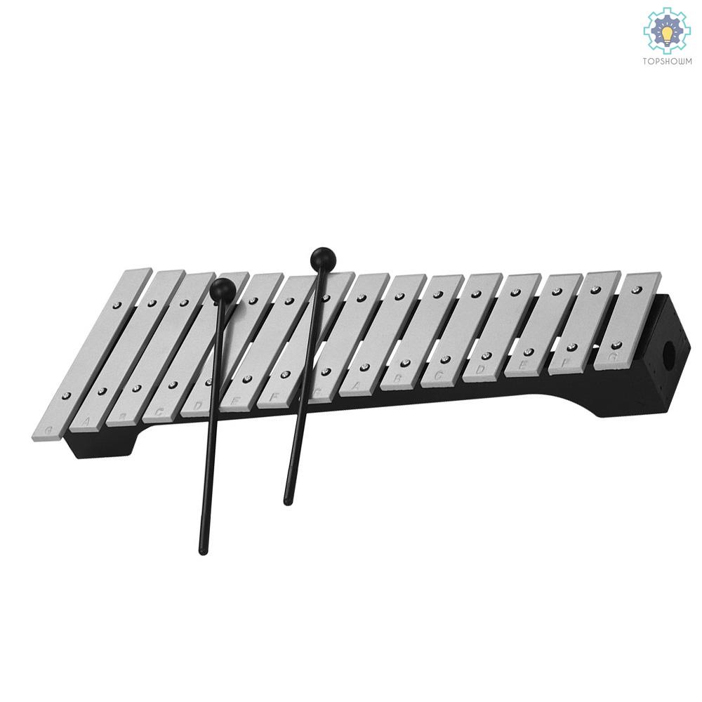 Nhạc Cụ Glockenspiel 15-Note Xylophone Đế Gỗ Bằng Nhôm Kèm Túi Đựng
