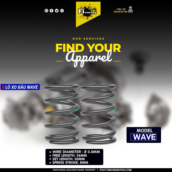 Lò Xo Đầu Thép Hợp Kim Bên Dream Wave Wave S110 Blade 110 Alpha 110 2.8 Ta Racing