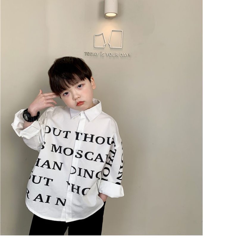 Áo Sơ Mi Dài Tay Phong Cách Hàn Quốc Cho Bé Trai