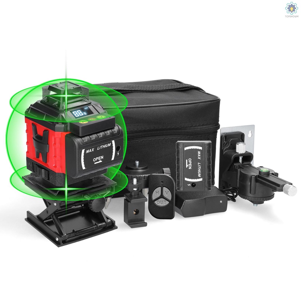 Máy Đo Đa Năng 16 Đường Laser Cấp 3° Bộ Dụng Cụ Cân Bằng Pin Lithium Đa Hướng Dán Tường Cải Thiện Gia Đình