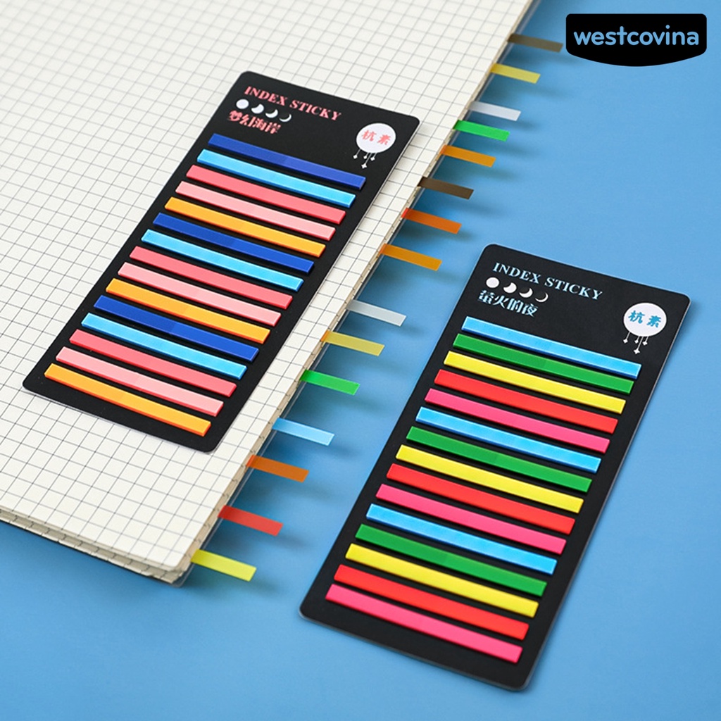 [COD]♪1 Túi Giấy Ghi Chú Màu Huỳnh Quang Trong Suốt Chống Nước Tự Dính Có Thể Tháo Rời Cho Học Sinh