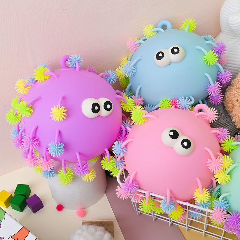 Đồ Chơi Bóng Cao Su Mềm Hình Nhím Có Đèn Phát Sáng Cho Bé
