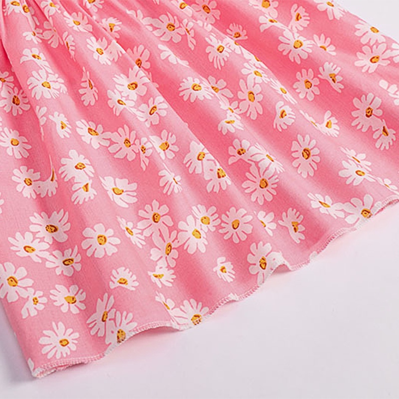 [THOMAS KIDS] 2-6 Tuổi Đầm Hai Dây Sát Nách Vải Cotton Mỏng In Hoa Thời Trang Mùa Hè Cho Bé Gái