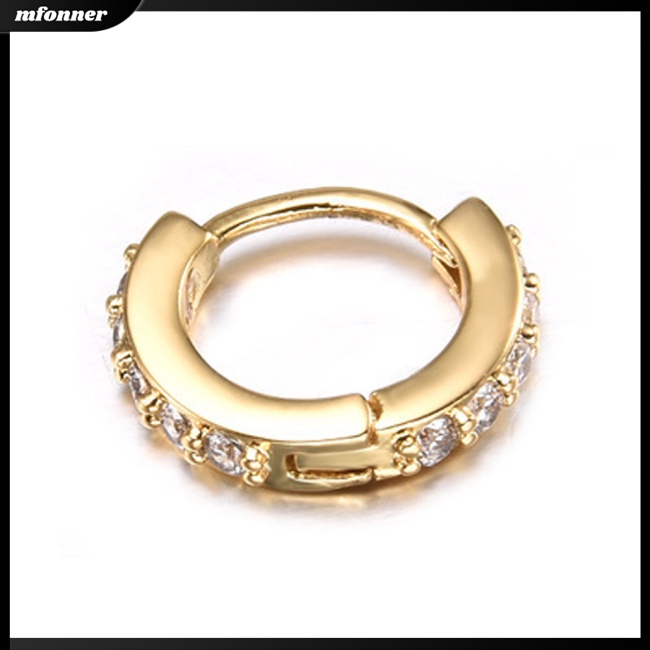 Bông Tai Hình Tròn Nhỏ Đính Đá Zircon Thời Trang Cho Nữ