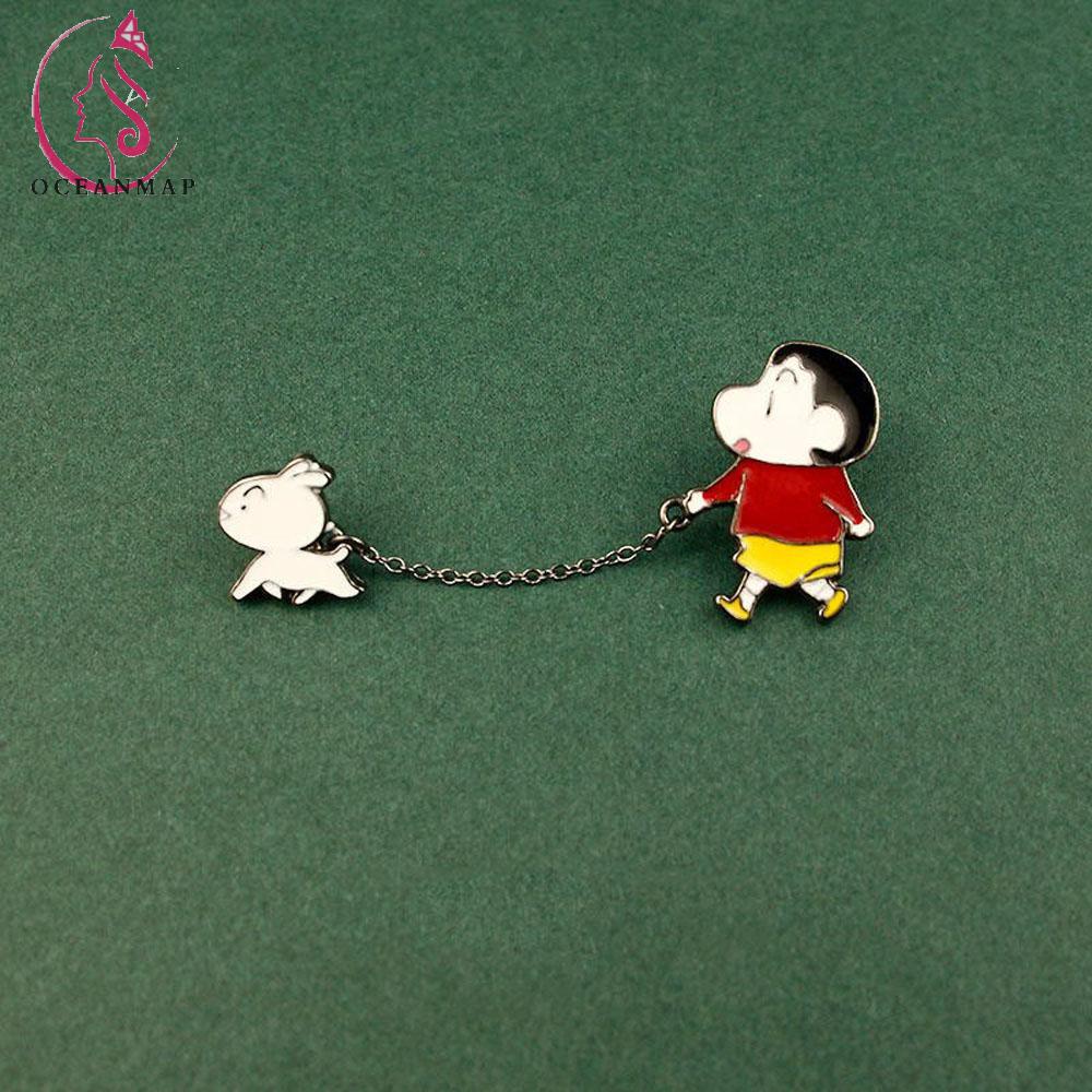 Huy hiệu cài áo hình nhân vật hoạt hình Shin-chan ngộ nghĩnh đáng yêu