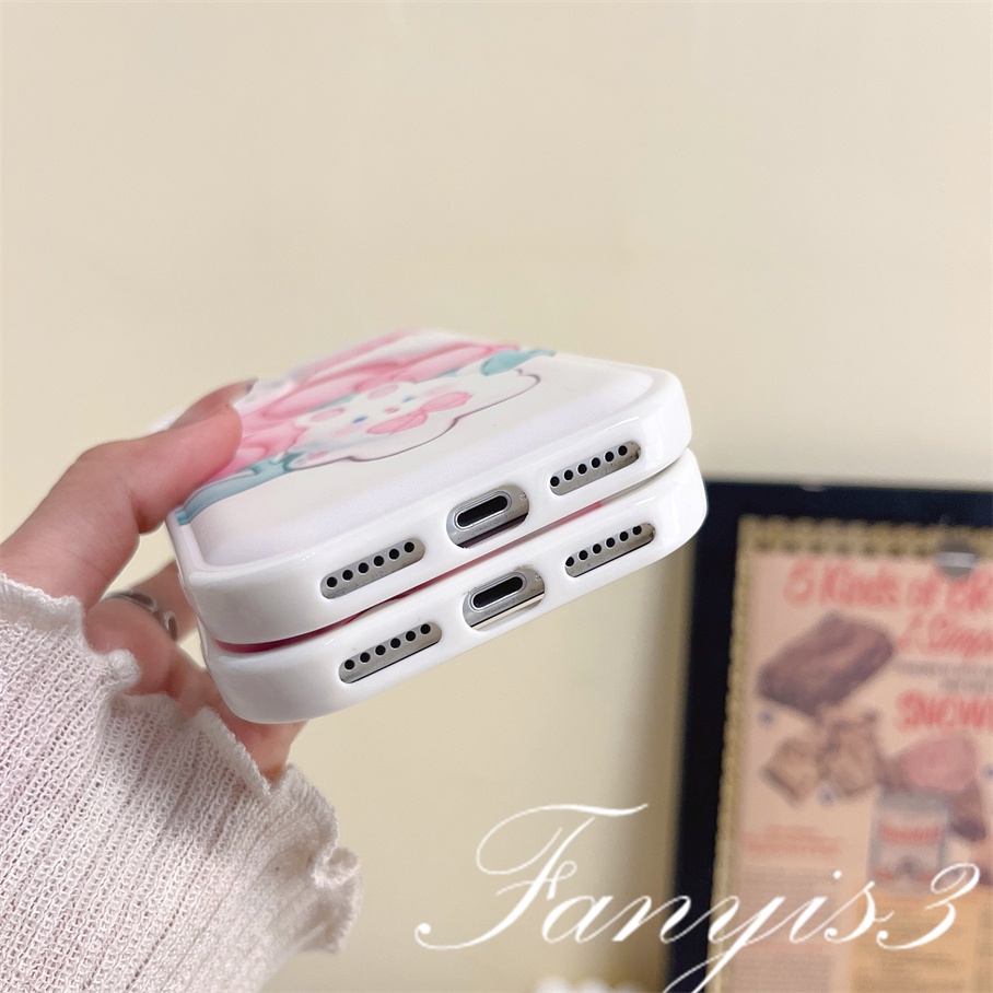 Ốp Điện Thoại TPU Mềm Họa Tiết Hoa Tulip / Thỏ 3D Cho iPhone 14 13 12 11 Pro Max X XR Xs Max 8 7 6 6s Plus SE 2020