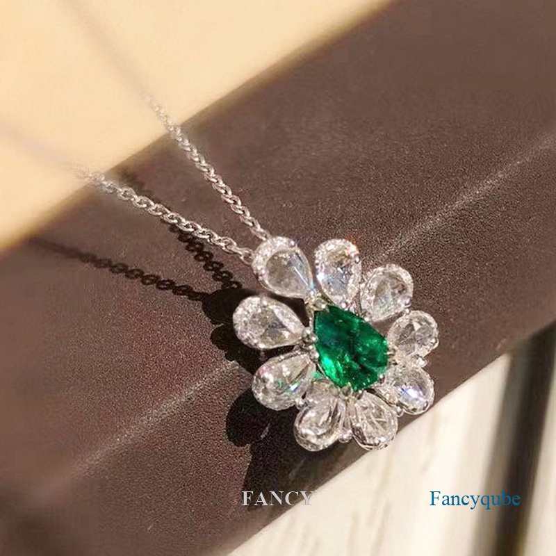 Vòng cổ Mặt Hình Giọt Nước Đính Đá Zircon Thời Trang Cho Nữ