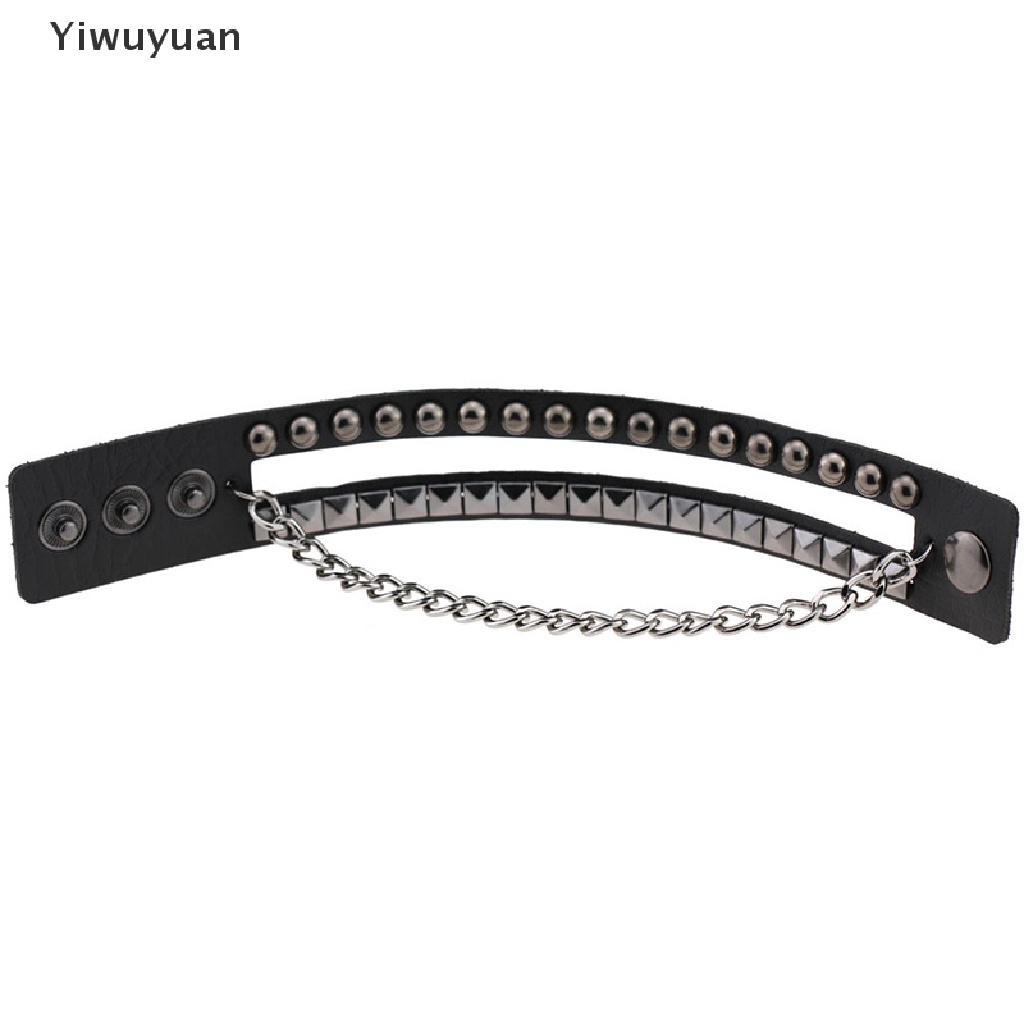 < Yiwuyuan > Vòng Tay Da Nhiều Lớp Đính Đinh Tán Phong Cách Punk Gothic