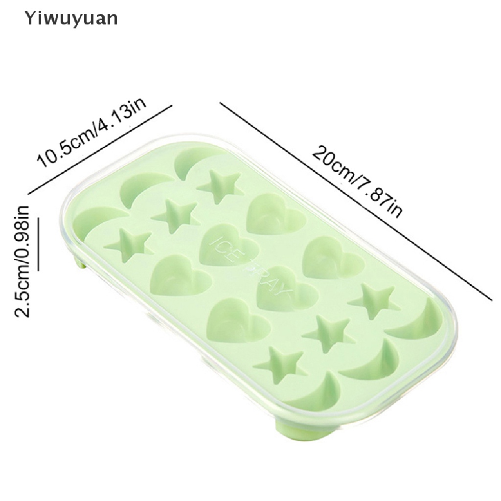 1 Khuôn Làm Đá Hình Trái Tim / Ngôi Sao / Mặt Trăng Có Nắp Đậy