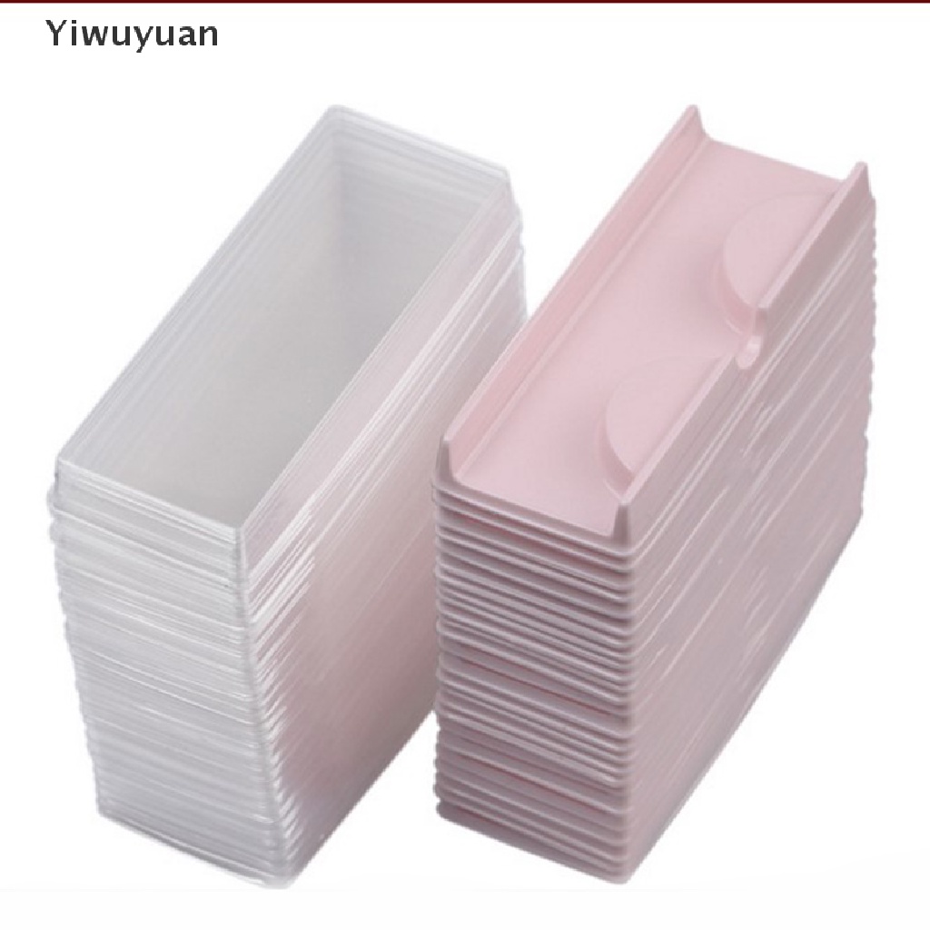 < Yiwuyuan > Set 50 Khay Nhựa Đựng Lông Mi Giả Trong Suốt Hình Tam Giác