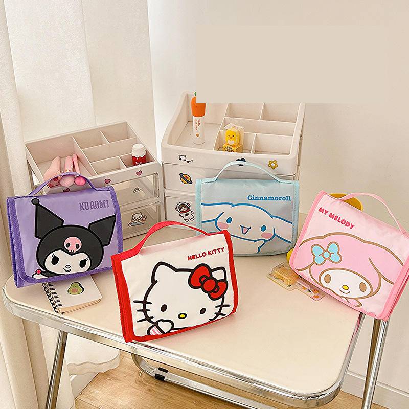 Sanrio Túi Đựng Bút Chì / Mỹ Phẩm Sức Chứa Lớn In Hình Cinnamoroll Mymelody Kuromi Có Khóa Kéo Cho Học Sinh