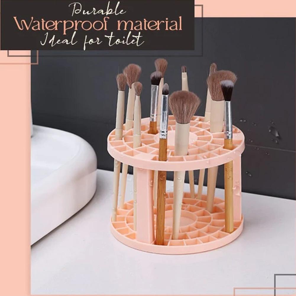 Giá Đỡ Cọ Trang Điểm Hình Tròn Nhiều Lỗ Đa Năng Tiện Dụng Q6I0