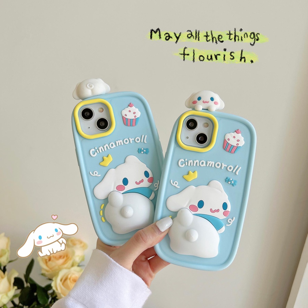 Ốp Điện Thoại TPU Silicon Mềm Hình Cún Sanrio 3D Dễ Thương Bảo Vệ Camera Cho iphone 14 13 12 11 Pro MAX 14 Plus