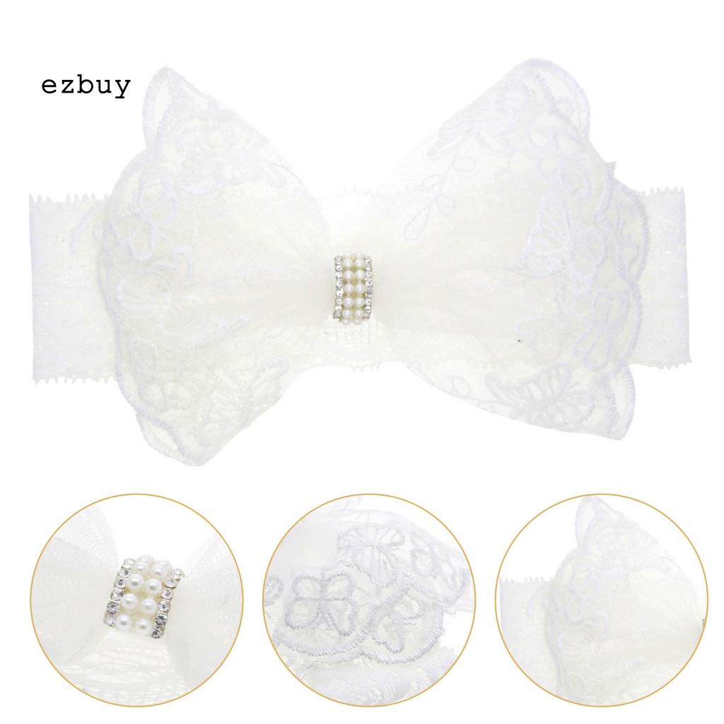 Băng Đô Ren Co Giãn Đính Nơ Di Động Cho Bé Sơ Sinh